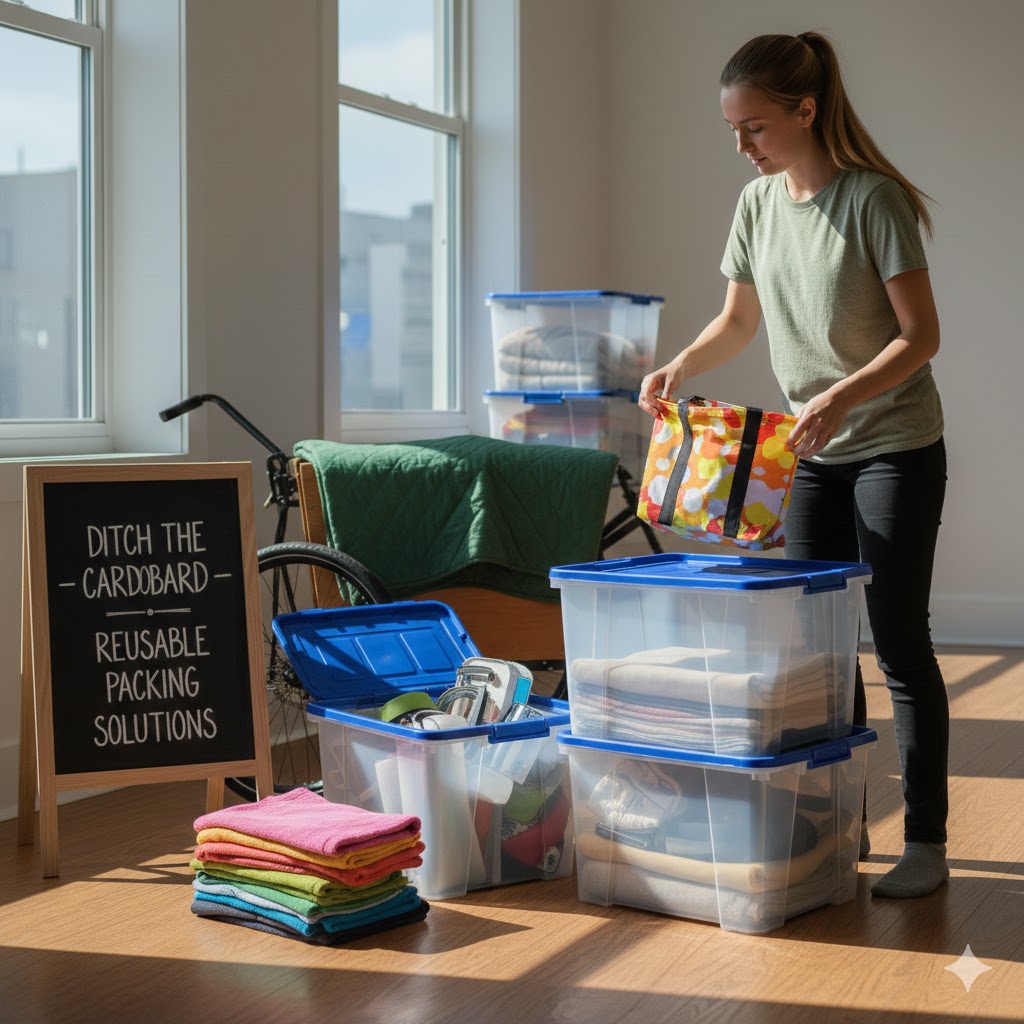 Eco-Friendly Moving Tips — Sustainable Packing & Transport Hacks Ditch the Cardboard — Choose Reusable Packing Solutions