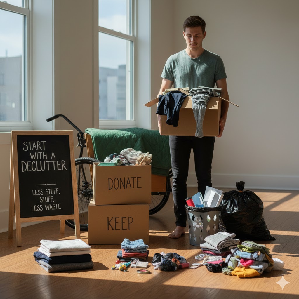 Eco-Friendly Moving Tips — Sustainable Packing & Transport Hacks Start With a Declutter — Less Stuff, Less Waste