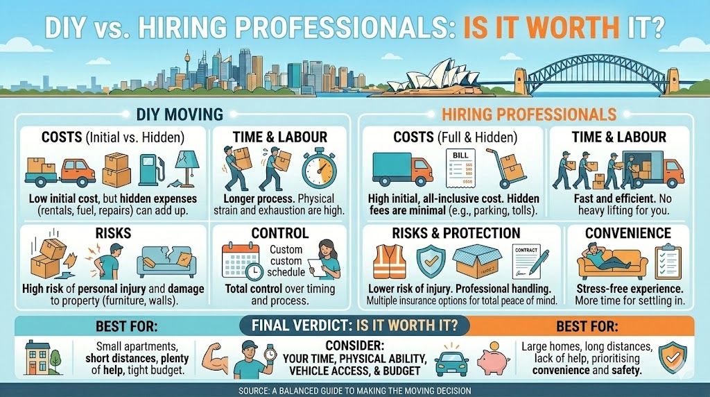 The Complete Sydney Moving Cost Breakdown — Updated 2026 DIY vs. Hiring Professionals: Is It Worth It?