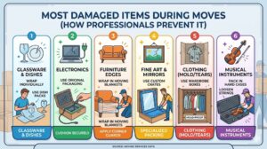 Most Damaged Items During Moves (And How Professionals Prevent It)