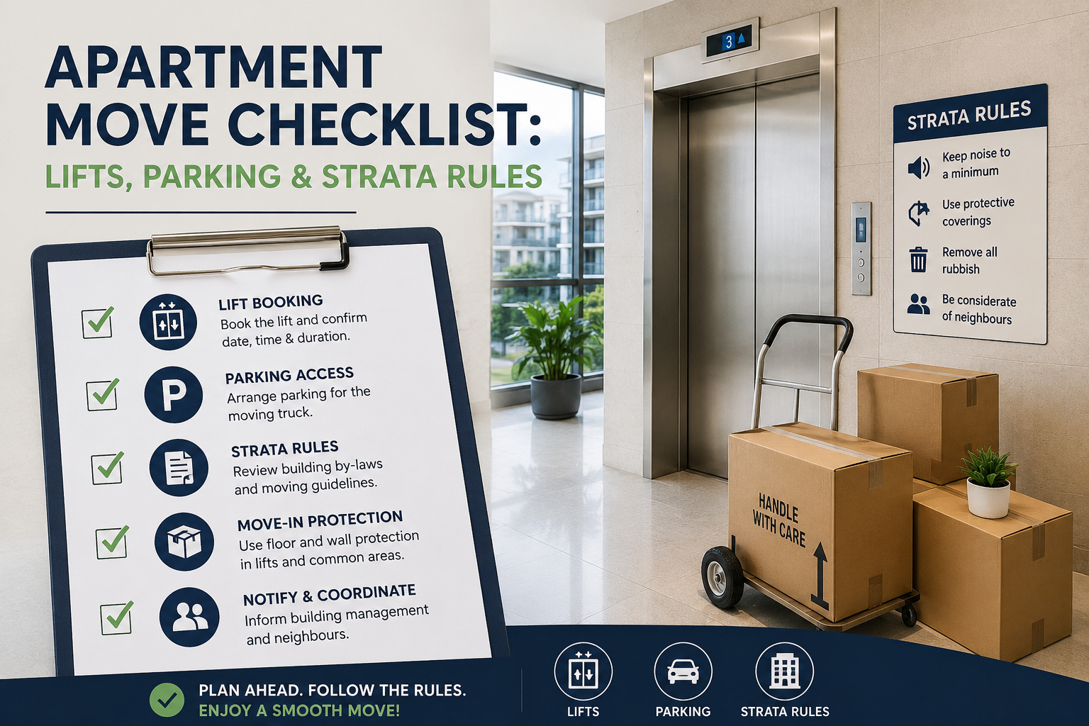 Apartment Move Checklist: Lifts, Parking & Strata Rules