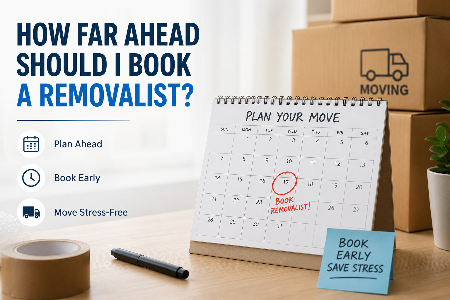 How Far Ahead Should I Book a Removalist?